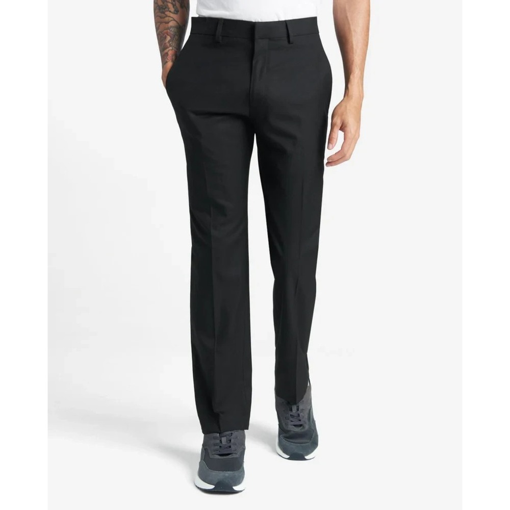 Kenneth Cole Reaction Mens Modern fit Dress Pants 34Wx30L Black Solid